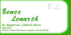 bence lenarth business card