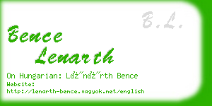 bence lenarth business card